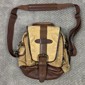LL Bean Field Bag Messenger Shoulder Crossbody Continental Leather Canvas